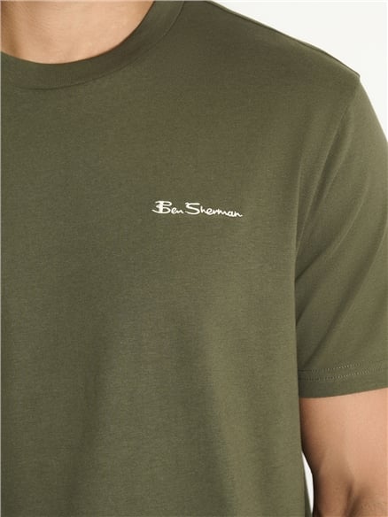 Chest Embroidery Tee in Khaki