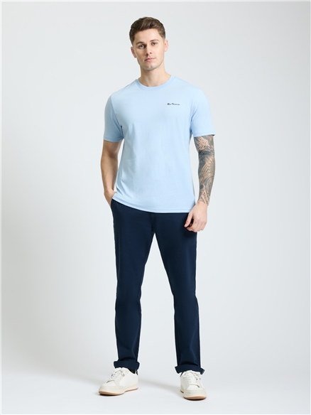 Embroidered Logo Tee in Ice Blue
