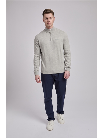 Quarter Zip Funnel-Neck Jumper