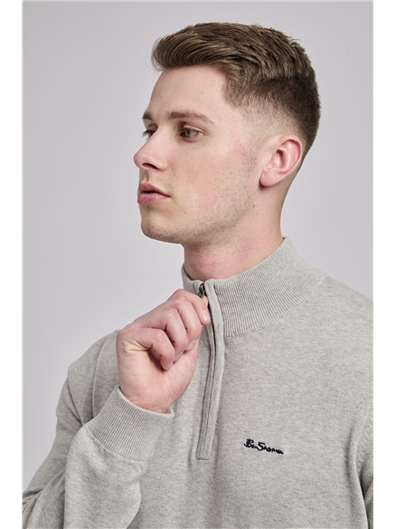 Quarter Zip Funnel-Neck Jumper