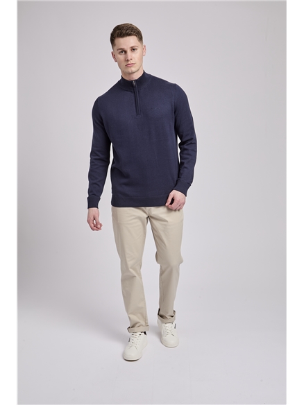 Quarter Zip Funnel-Neck Jumper