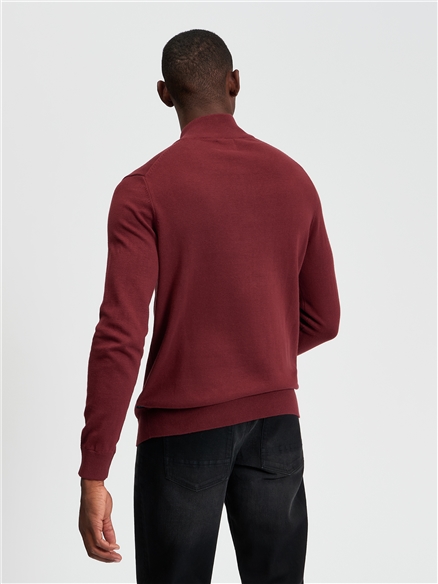 Quarter Zip Funnel-Neck Jumper