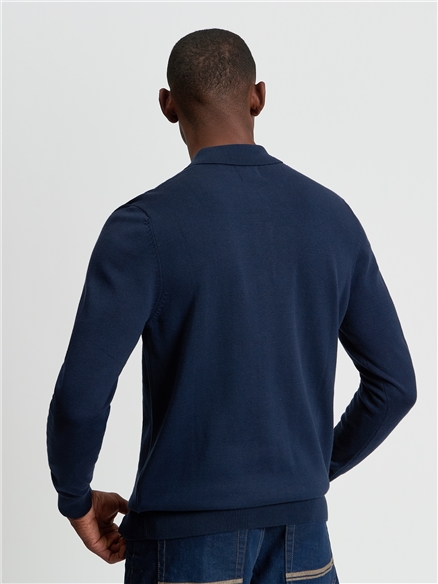 Long Sleeved Textured Polo