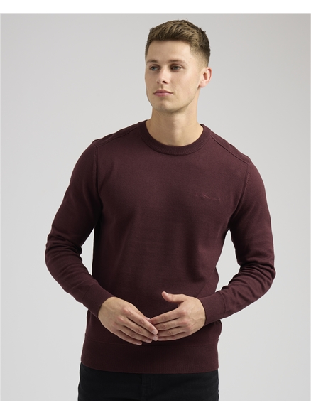 Crew Neck Knit With Shoulder Stitch