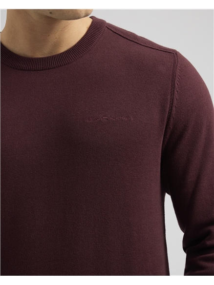 Crew Neck Knit With Shoulder Stitch