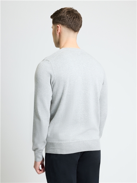 Long Sleeve Crew Neck &  Shoulder Stitch in Light Grey