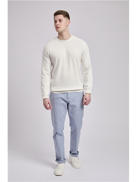 Crew Neck Jumper with Shoulder Stitch