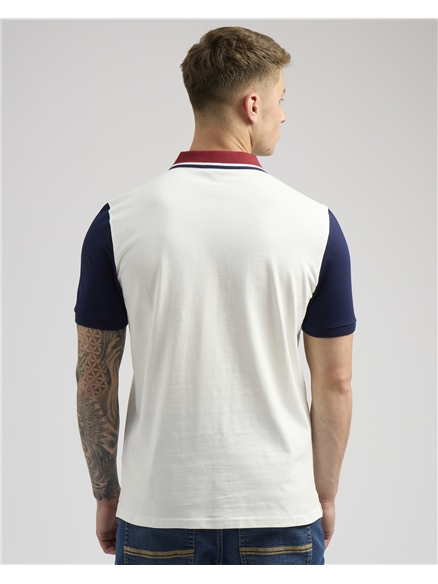 Zip Neck Contrast Sleeve Polo