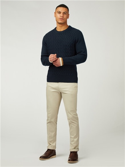 Cable Textured Crew