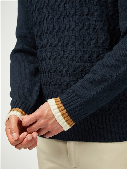 Cable Textured Crew