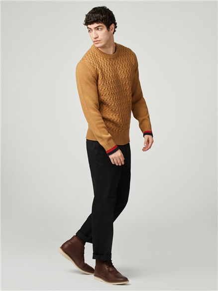 Cable Textured Crew