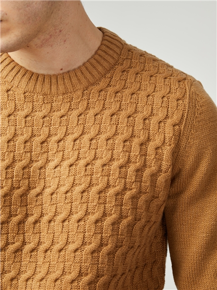 Cable Textured Crew