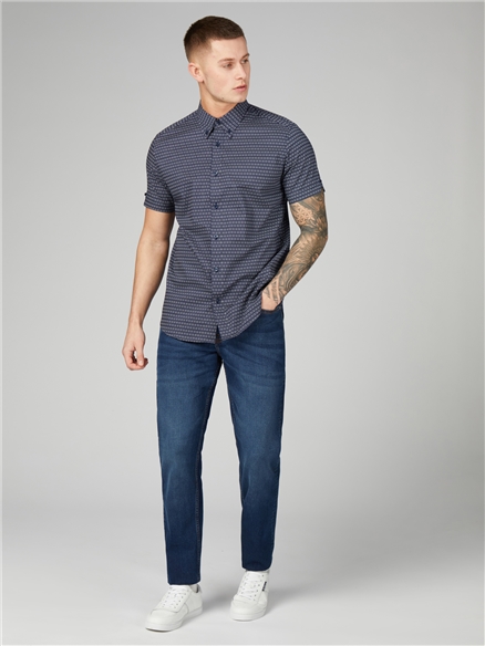 Short Sleeve Spot Dash Print Shirt