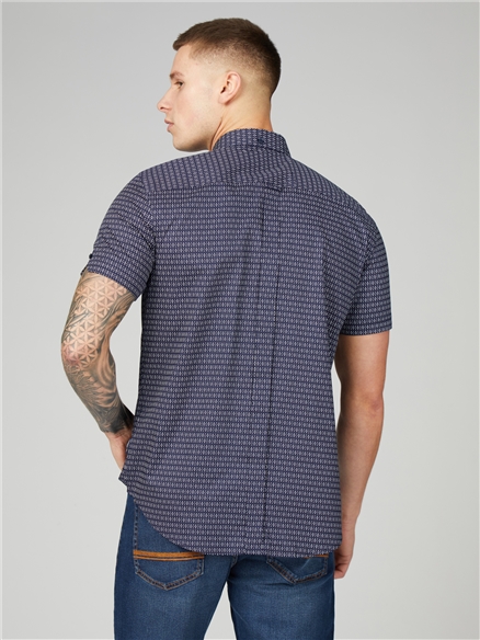 Short Sleeve Spot Dash Print Shirt