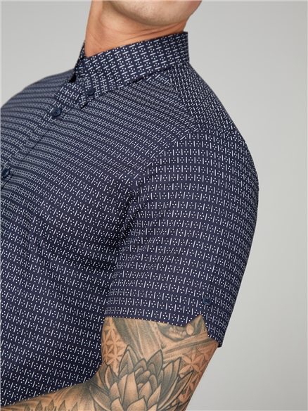 Short Sleeve Spot Dash Print Shirt