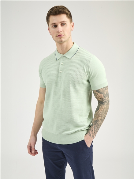 Short Sleeve Textured Polo
