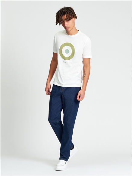 Short Sleeve Target Tshirt in Putty