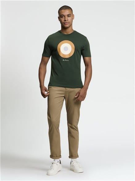Short Sleeve Signature Target Tshirt in Bottle Green