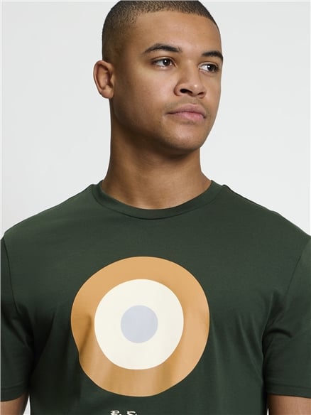 Short Sleeve Signature Target Tshirt in Bottle Green