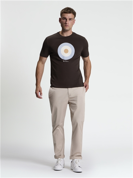 Short Sleeve Signature Target Tshirt in Bark