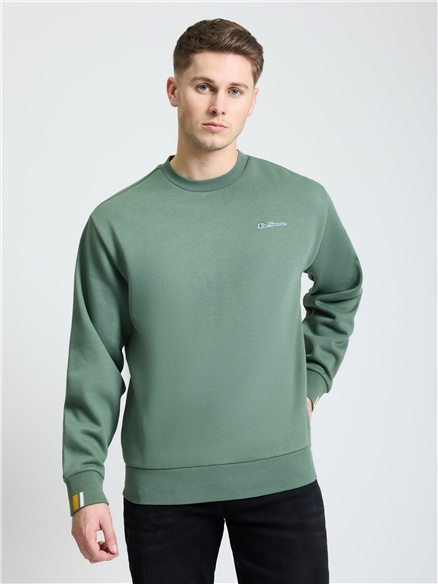 Signature Crew Neck Sweat in Pale Khaki