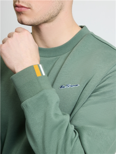 Signature Crew Neck Sweat in Pale Khaki