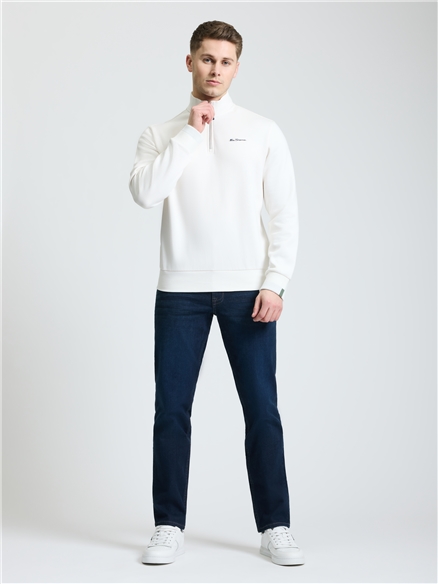 Signature Half Zip Funnel in Ivory