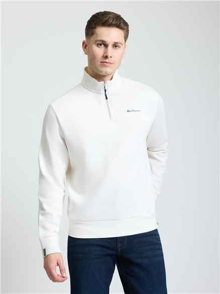 Signature Half Zip Funnel in Ivory