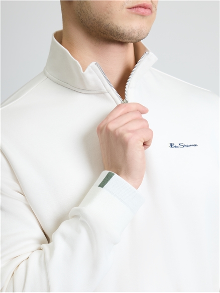 Signature Half Zip Funnel in Ivory