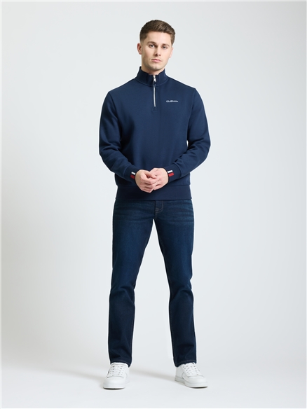 Signature Half Zip Funnel in Dark Navy