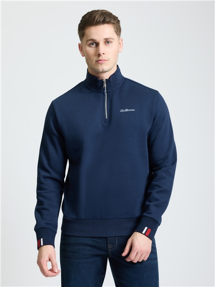 Signature Half Zip Funnel in Dark Navy