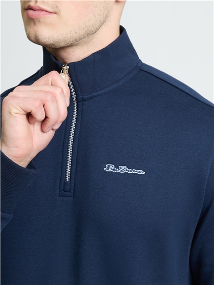 Signature Half Zip Funnel in Dark Navy