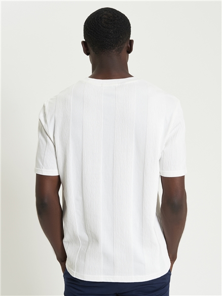 Textured Vertical Stripe Tee