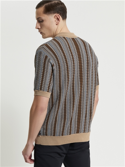 Textured Stripe Knitted Shirt
