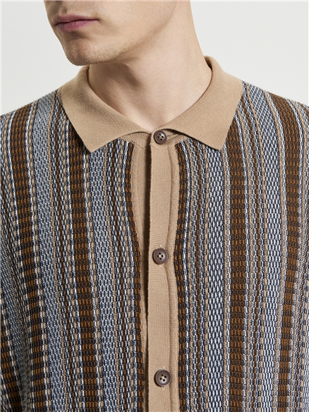 Textured Stripe Knitted Shirt