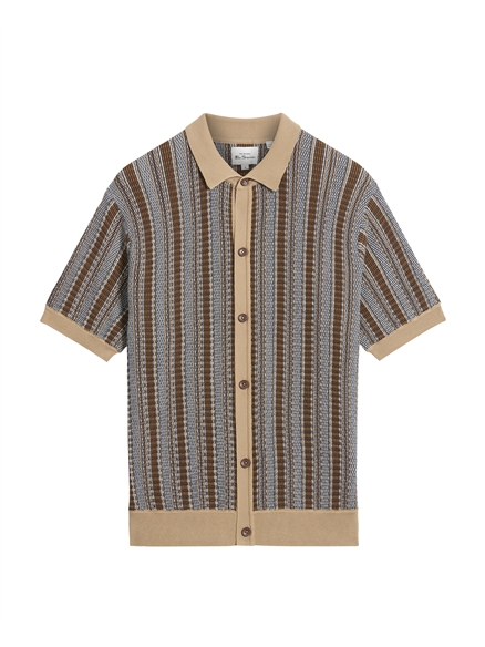 Textured Stripe Knitted Shirt