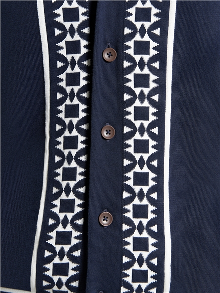 Floral Border Resort Knitted Shirt