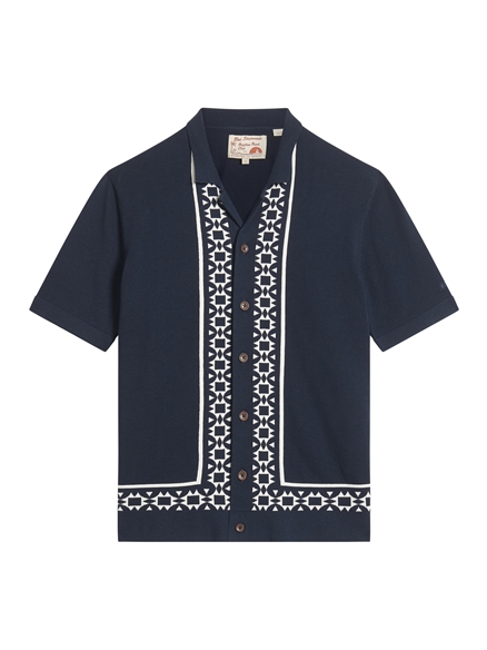 Floral Border Resort Knitted Shirt