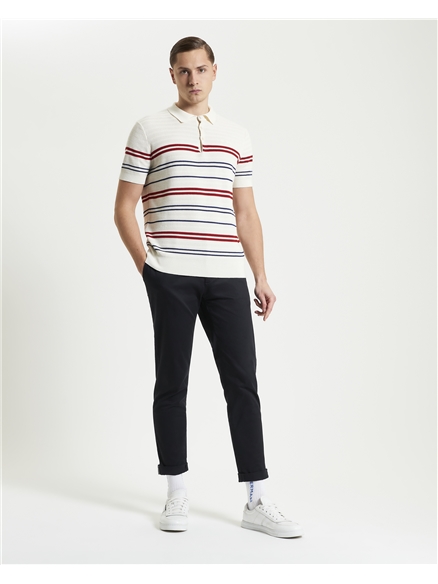 Herringbone Stripe Knitted Polo