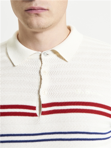 Herringbone Stripe Knitted Polo