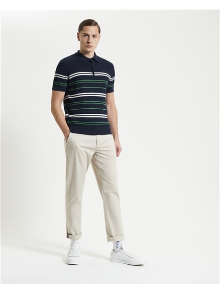 Herringbone Stripe Knitted Polo