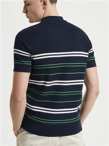 Herringbone Stripe Knitted Polo