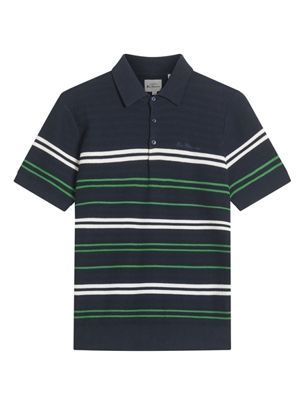 Herringbone Stripe Knitted Polo