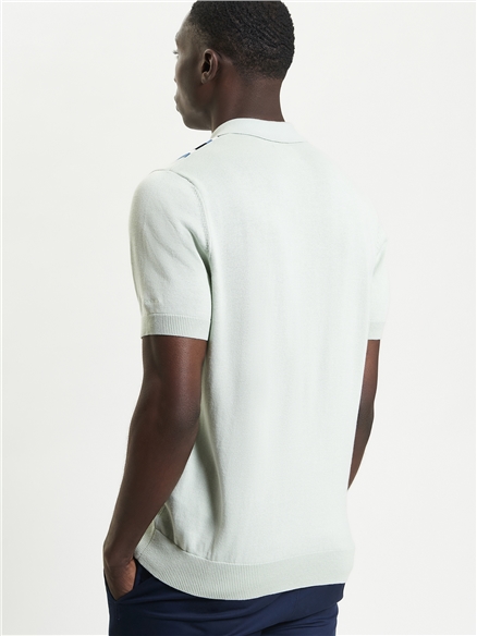 Vertical Stripe Knitted Polo