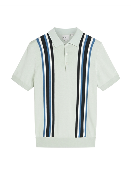 Vertical Stripe Knitted Polo