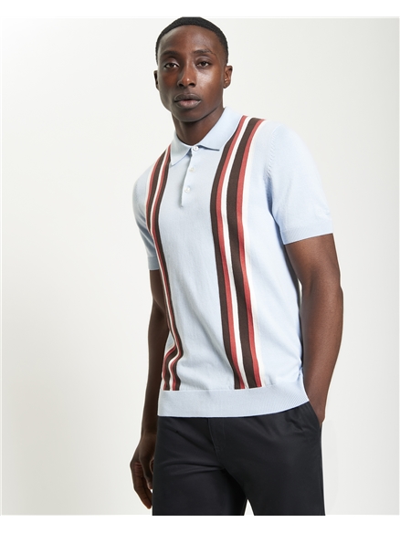 Vertical Stripe Knitted Polo