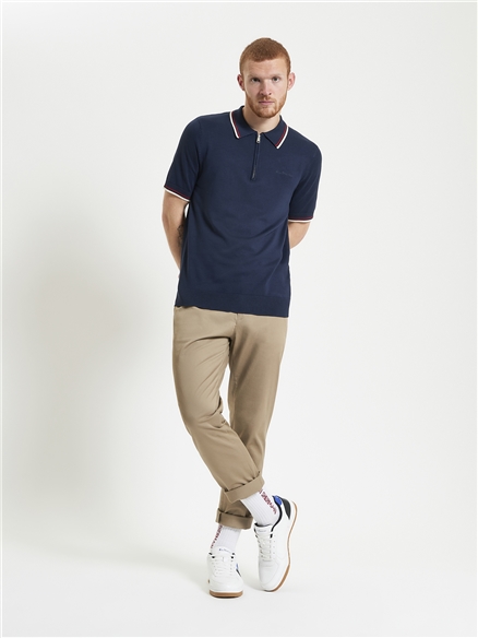 Signature Knitted Polo in Dark Navy