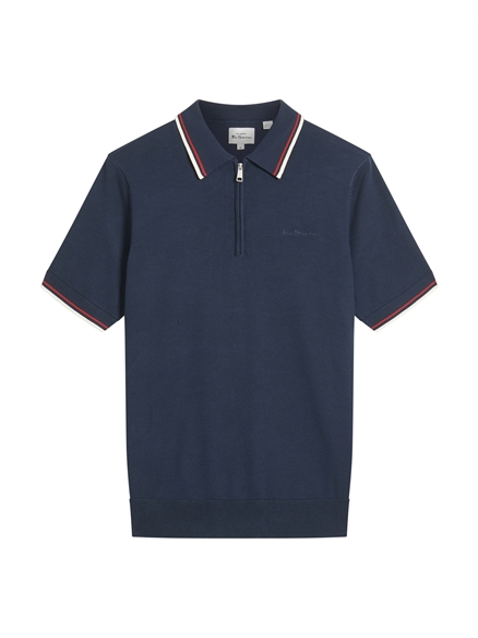 Signature Knitted Polo in Dark Navy