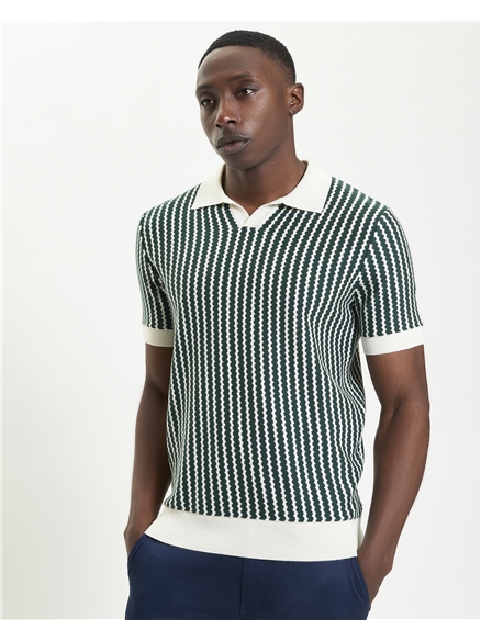 Vertical Wave Knitted Polo
