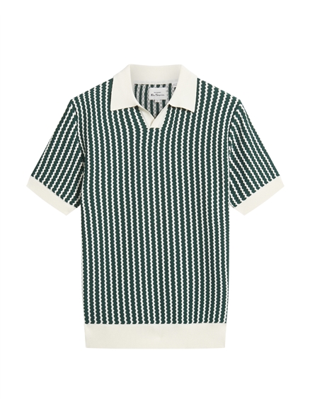 Vertical Wave Knitted Polo